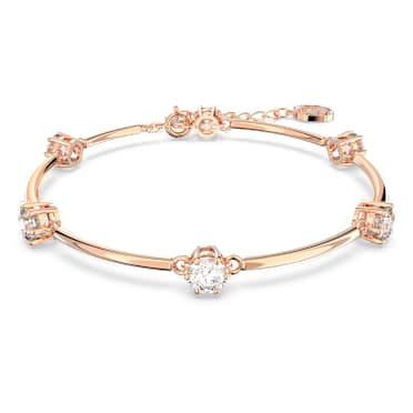 Bracciale rigido Constella, Taglio Round, Bianco, Placcato color oro rosa - Swarovski, 5654495