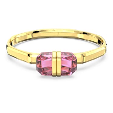 Lucent bangle, Magnetic closure, Pink, Gold-tone plated - Swarovski, 5657290