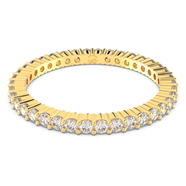 Vittore ring, Round cut, White, Gold-tone finish - Swarovski, 5655703