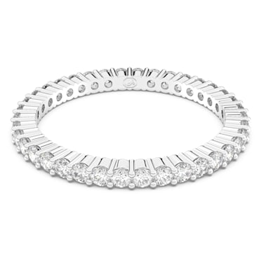 Vittore ring, Ronde slijpvorm, Wit, Zilverkleurige afwerking - Swarovski, 5655705