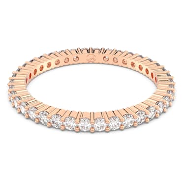 Matrix Vittore Ring, Rundschliff, Weiß, Roségoldfarbenes Finish - Swarovski, 5655706