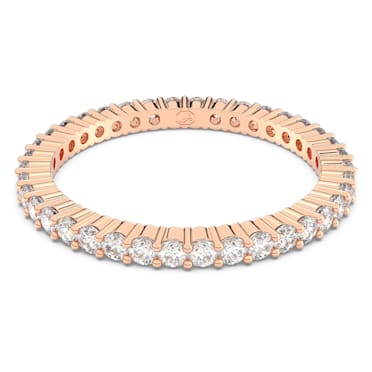 Vittore ring, Round cut, White, Rose gold-tone finish - Swarovski, 5655706