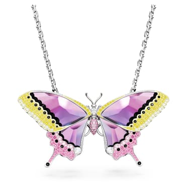 Idyllia hanger, Vlinder, Meerkleurig, Rodium toplaag - Swarovski, 5655715