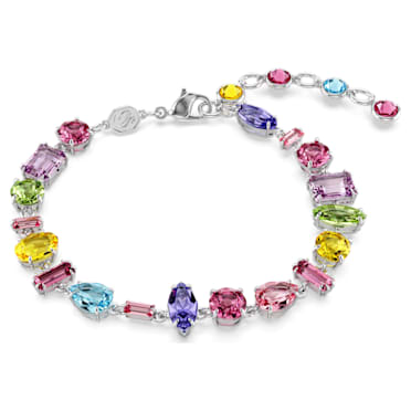 Gema bracelet, Mixed cuts, Multicolored, Rhodium plated - Swarovski, 5656427