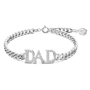 Father's Day - Dad สร้อยข้อมือ, ขาว, เคลือบโรเดียม - Swarovski, 5658330