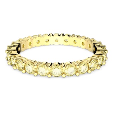 Matrix ring, Round cut, Yellow, Gold-tone plated - Swarovski, 5658663