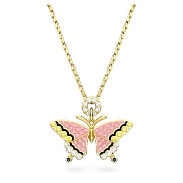 Přívěsek Idyllia, Motýl, Vícebarevný, Pokoveno ve zlatém odstínu - Swarovski, 5658857