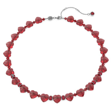 Somnia 項鏈, 混合式切割, 心形, 紅色, 鍍黑鉻色 - Swarovski, 5658868
