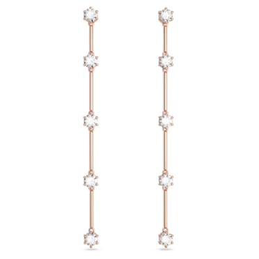 Constella ドロップピアス, ラウンドカット, ホワイト, ローズゴールドトーン・プレーティング - Swarovski, 5661463