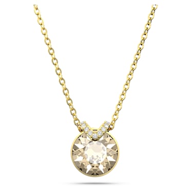 Pendente Bella V, Taglio tondo, Tono dorato, Placcato color oro - Swarovski, 5662091