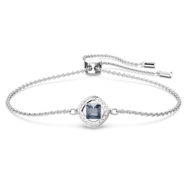 สร้อยข้อมือ Una Angelic, เจียระไนทรงสี่เหลี่ยมจัตุรัส, น้ำเงิน, เคลือบโรเดียม - Swarovski, 5662141
