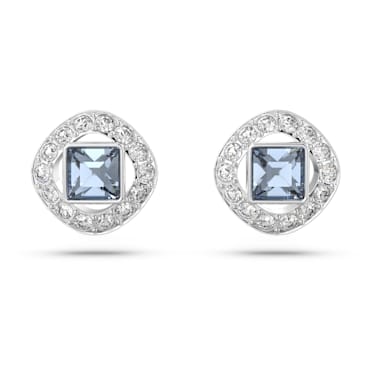 Una Angelic Ohrstecker, Kissenschliff, Blau, Rhodiniert - Swarovski, 5662143