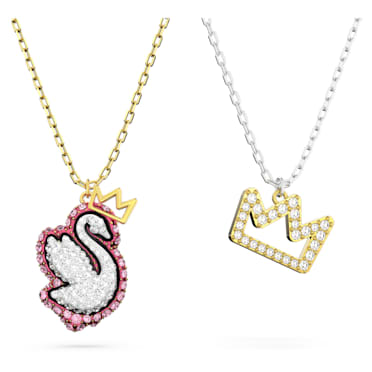 Gema 520 pendant, Set (2), Swan, Pink, Mixed metal finish - Swarovski, 5662151