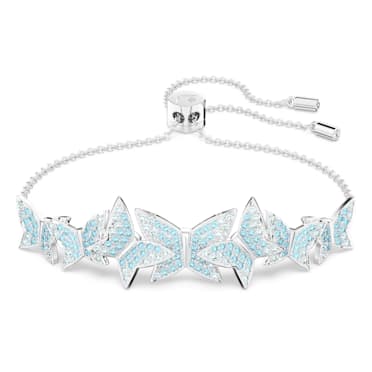 Bracelet Lilia, Papillon, Bleu, Métal rhodié - Swarovski, 5662184