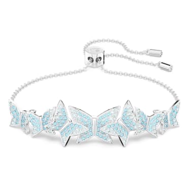 Idyllia Lilia สร้อยข้อมือ, ผีเสื้อ, น้ำเงิน, เคลือบโรเดียม - Swarovski, 5662184