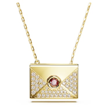 Letra necklace, Love letter, Multicolored, Gold-tone plated - Swarovski, 5662878
