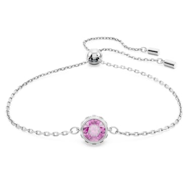 Braccialetto Chroma, Taglio Round, Viola, Placcato rodio - Swarovski, 5662916
