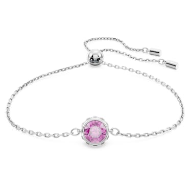 Stilla bracelet, Round cut, Purple, Rhodium plated - Swarovski, 5662916