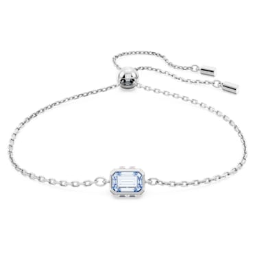 Bracelet Stilla, Taille rectangulaire, Bleu, Métal rhodié - Swarovski, 5662917