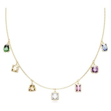 Stilla Halskette, Verschiedene Schliffe, Mehrfarbig, Goldlegierungsschicht - Swarovski, 5662918