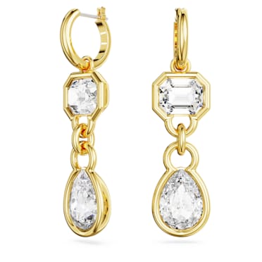 Imber drop earrings, Mixed cuts, White, Gold-tone plated - Swarovski, 5663265