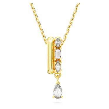 Dextera pendant, Mixed cuts, White, Gold-tone plated - Swarovski, 5663333