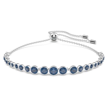 สร้อยข้อมือ Imber Emily, เจียระไนทรงกลมแบบผสม, น้ำเงิน, เคลือบโรเดียม - Swarovski, 5663394