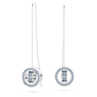 Dextera Oorhangers, Lang, Blauw, Rodium toplaag - Swarovski, 5663498