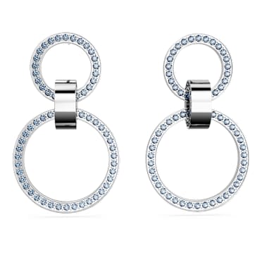Dextera Kreolen, Blau, Rhodiniert - Swarovski, 5663503
