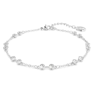 Swarovski Remix Collection สร้อยข้อมือแบบstrand, เจียระไนทรงกลม, สีขาว, เคลือบโรเดียม - Swarovski, 5663545