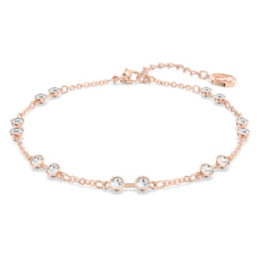 Swarovski Remix Collection สร้อยข้อมือแบบstrand, เจียระไนทรงกลม, สีขาว, เคลือบโทนสีโรสโกลด์ - Swarovski, 5664055