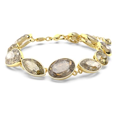 Elegance of Africa bracelet, Mixed cuts, Brown, Gold-tone plated - Swarovski, 5664794