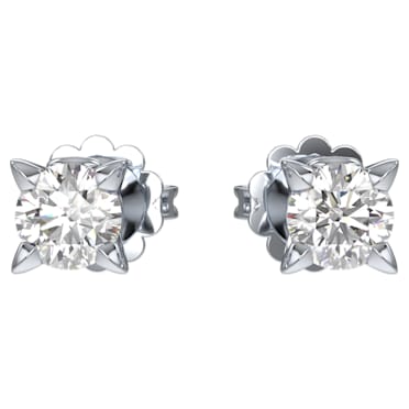 Clous d'oreilles Eternity, Diamants créés en laboratoire 0,5 ct tw, Or blanc 14 carats - Swarovski, 5665523