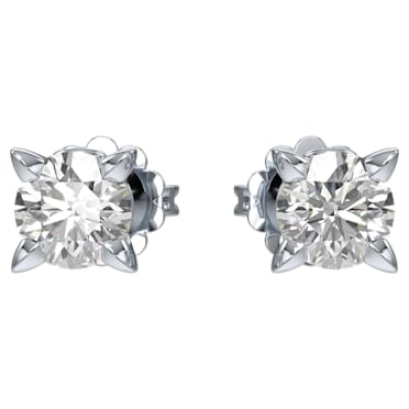 Clous d'oreilles Eternity, Diamants créés en laboratoire 0,75 ct tw, Or blanc 14 carats - Swarovski, 5665524