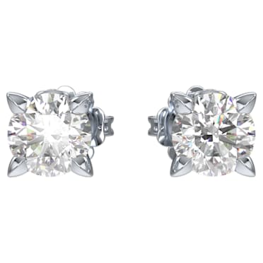 Clous d'oreilles Eternity, Diamants créés en laboratoire 1 ct tw, Or blanc 14 carats - Swarovski, 5665525