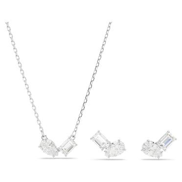 Mesmera 套裝, 混合式切割, 白色, 鍍白金色 - Swarovski, 5665829