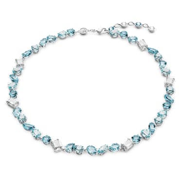 Gema 네크리스, 믹스 컷, 블루, 로듐 플래팅 - Swarovski, 5666007