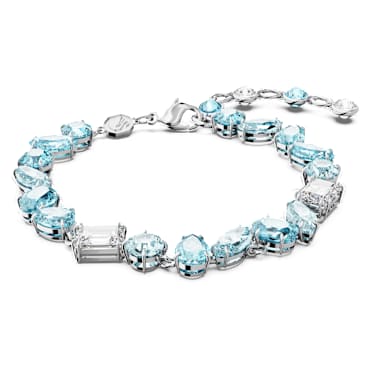 Gema Bileklik, Karışık kesimler, Mavi, Rodyum kaplama - Swarovski, 5666018