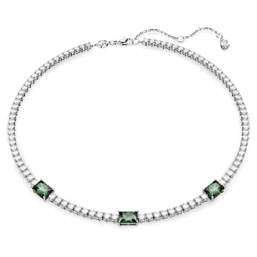 Matrix Tennis Kolye, Karışık kesimler, Yeşil, Rodyum kaplama - Swarovski, 5666168