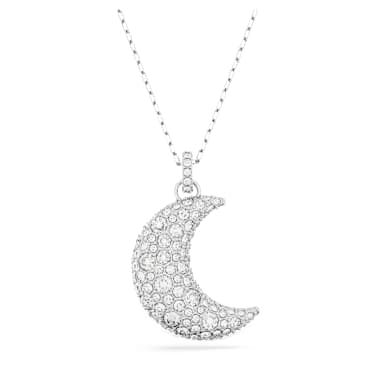 Luna จี้สร้อยคอ, พระจันทร์, ขาว, เคลือบโรเดียม - Swarovski, 5666181