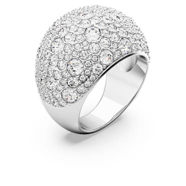 Luna แหวนค็อกเทล, พระจันทร์, ขาว, เคลือบโรเดียม - Swarovski, 5666182