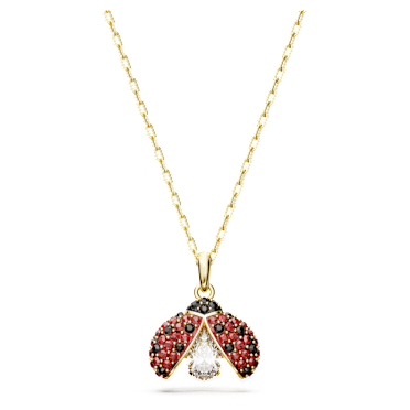 Idyllia Kolye, Uğur böceği, Kırmızı, Altın rengi kaplama - Swarovski, 5666225