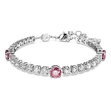 Bracelet Matrix Tennis, Tailles variées, Rose, Métal rhodié - Swarovski, 5666421
