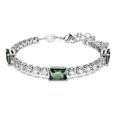 Matrix Tennis Bileklik, Karışık kesimler, Yeşil, Rodyum kaplama - Swarovski, 5666422