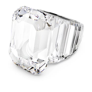 แหวนค็อกเทล Lucent, เจียระไนทรงแปดเหลี่ยม, ขาว - Swarovski, 5666587