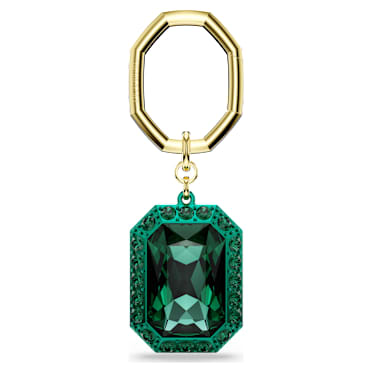 Llavero, Talla octogonal, Verde, Combinación de acabados metálicos - Swarovski, 5666643