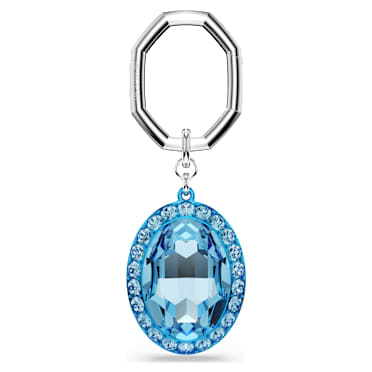 Key ring, Oval cut, Blue, Mixed metal finish - Swarovski, 5666644