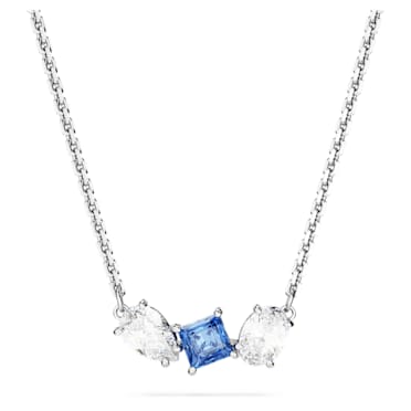 Mesmera pendant, Mixed cuts, Blue, Rhodium plated - Swarovski, 5668276