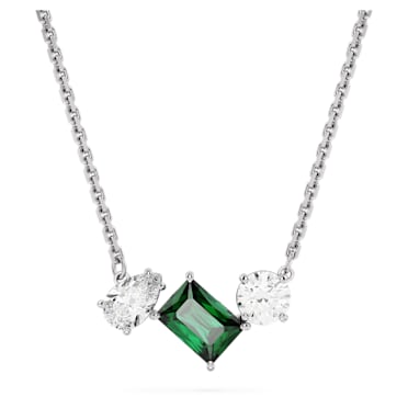 Mesmera pendant, Mixed cuts, Green, Rhodium plated - Swarovski, 5668278