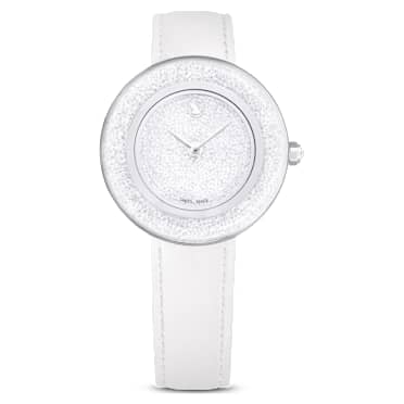 Reloj Crystalline Lustre, Fabricado en Suiza, Correa de piel, Blanco, Acero inoxidable - Swarovski, 5668887